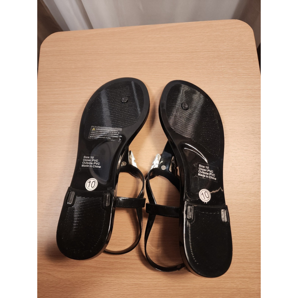 Olivia Miller Crystal Black Butterfly Jelly Thong Flip Flop Sandal 10 M - Picture 8 of 8
